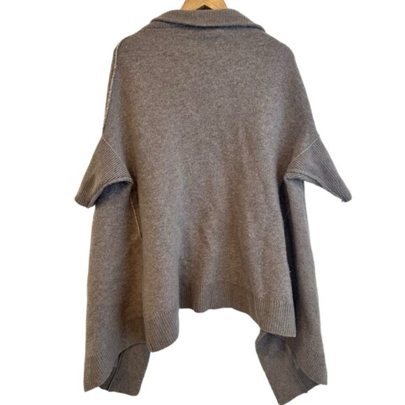 Kit and Ace Tan Wool Cashmere Blend Comforter Wrap Long Open - Picture 3 of 7